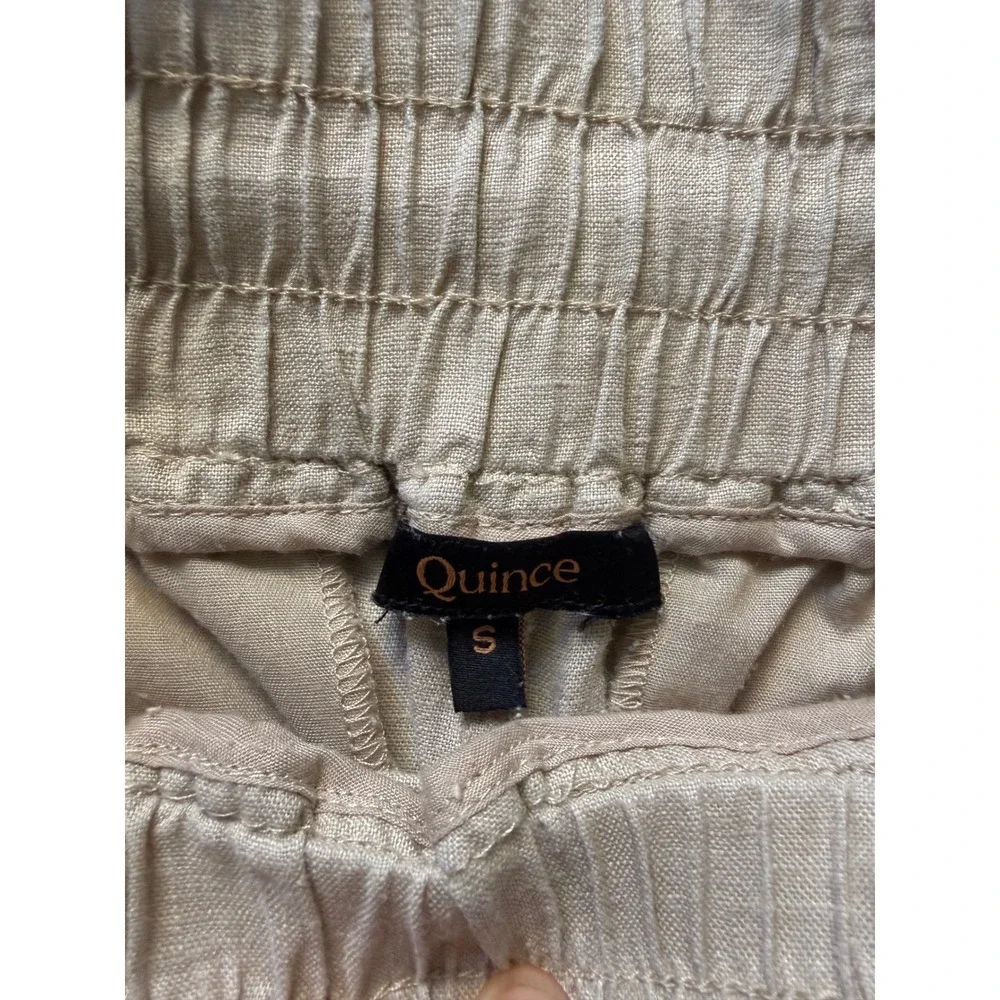 Quince 100% European Linen Wide Leg Pants Driftwood Beige Size Small